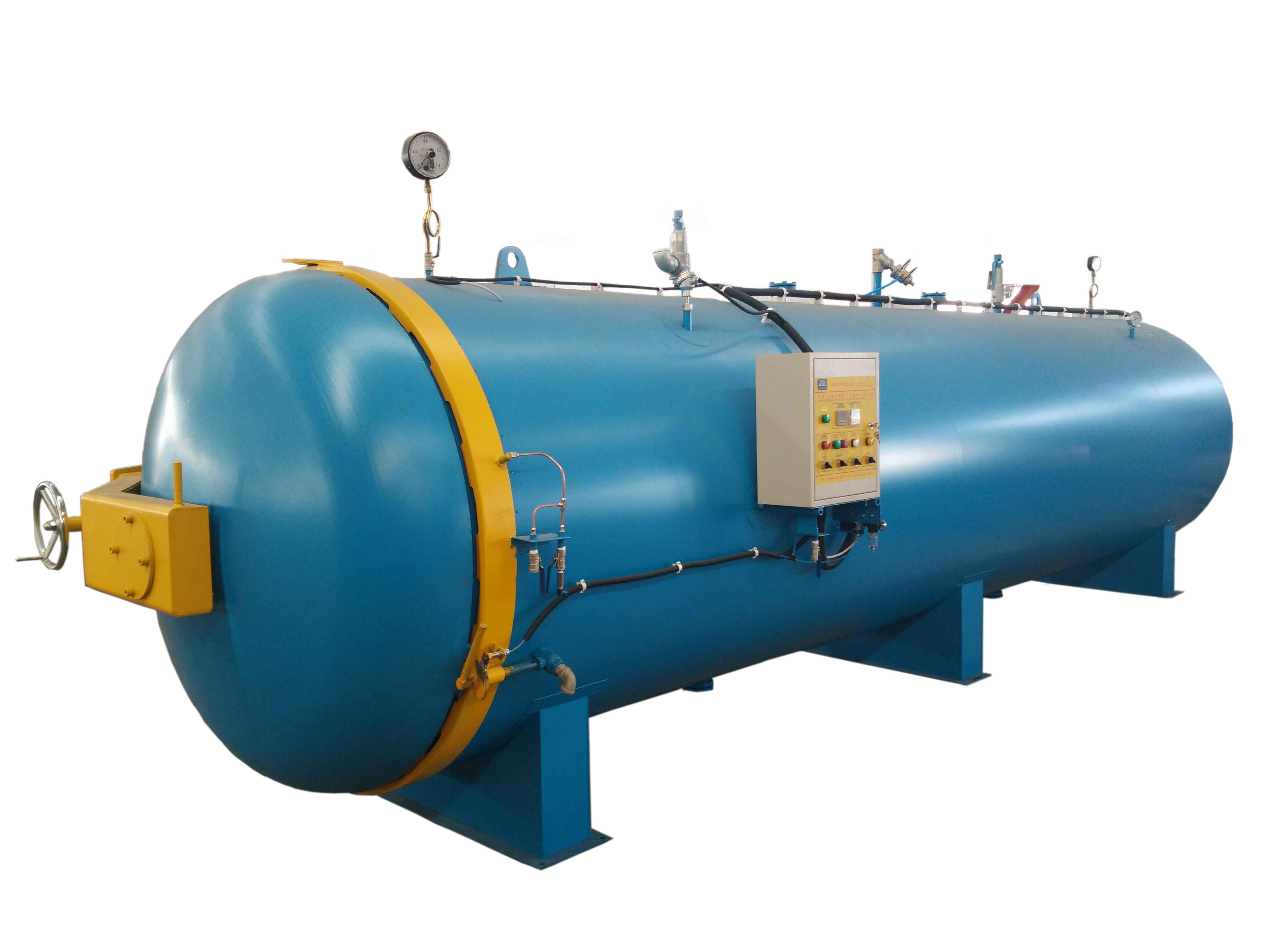 <b>硫化罐適用于橡膠、輪胎翻新、膠輥、膠管、膠囊、膠鞋、膠帶、膠板、管道等產(chǎn)品硫化，無(wú)錫雷特石化重工裝備有限公司以成熟的技術(shù)，先進(jìn)的生產(chǎn)設備設計制選大型硫化罐、立式硫</b>